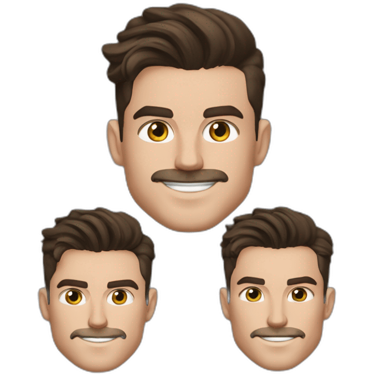 Mason mount, Cristiano Ronaldo, Matt Bomer 30 year old product designer with stubble and mustache in a black tshirt with broad shoulders profile photo emoji