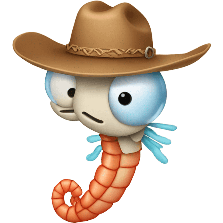 A shrimp with cowboy hat emoji