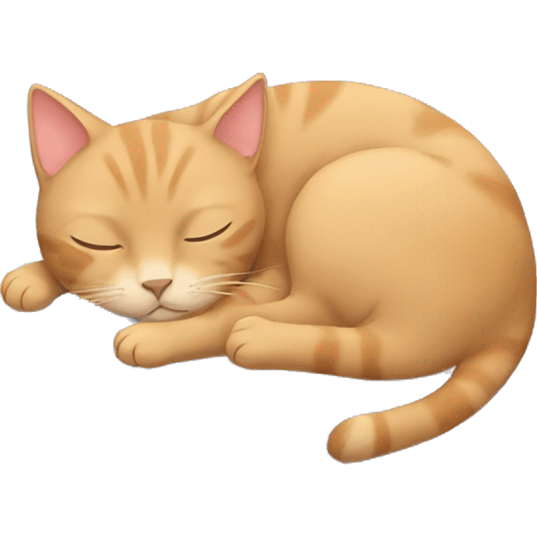 Tan cat sleeping with girl emoji