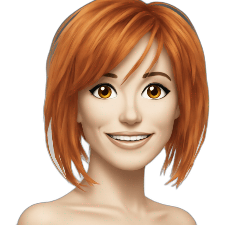 Mylène Farmer makes a wink emoji