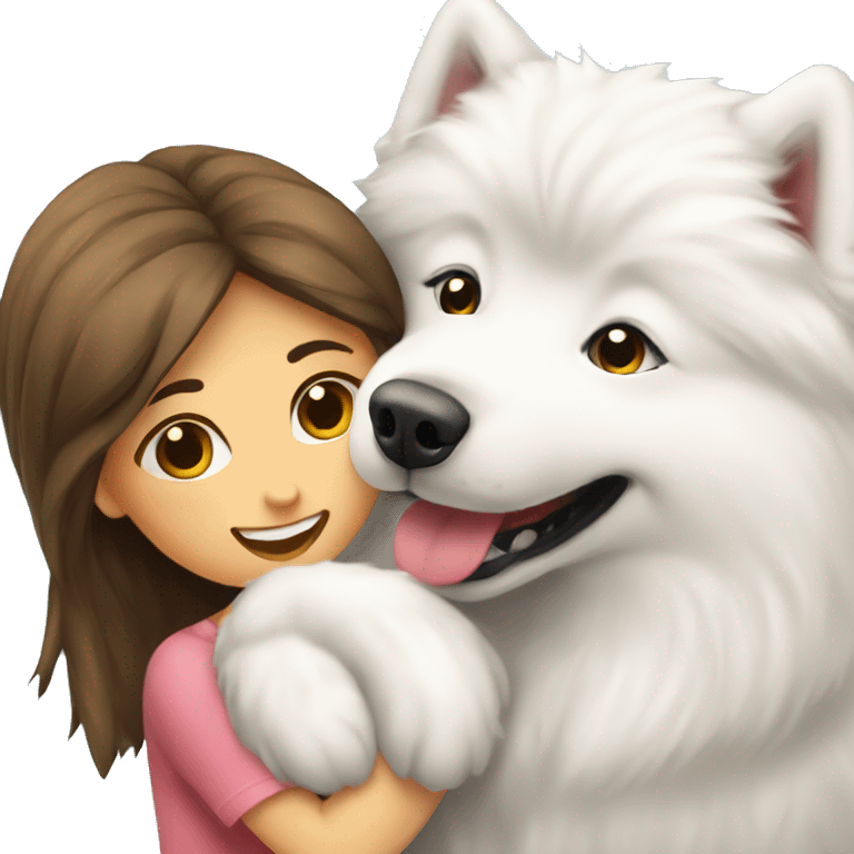 Samoyed in love with girl Samoyed  emoji