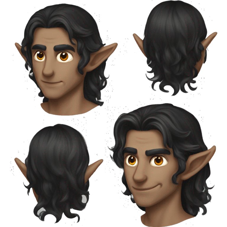 dark hair male elf fantasy emoji