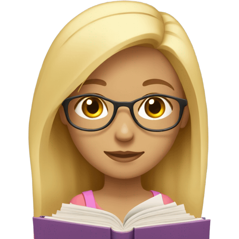 Blonde girl studying  emoji