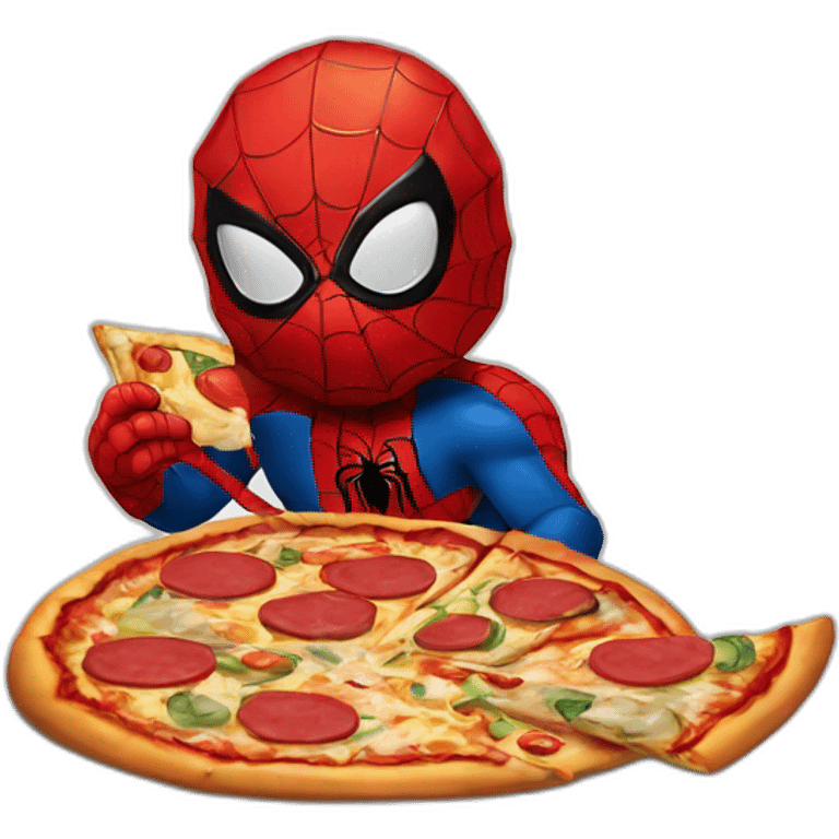 tartaruga ninja comendo pizza with Spiderman  emoji