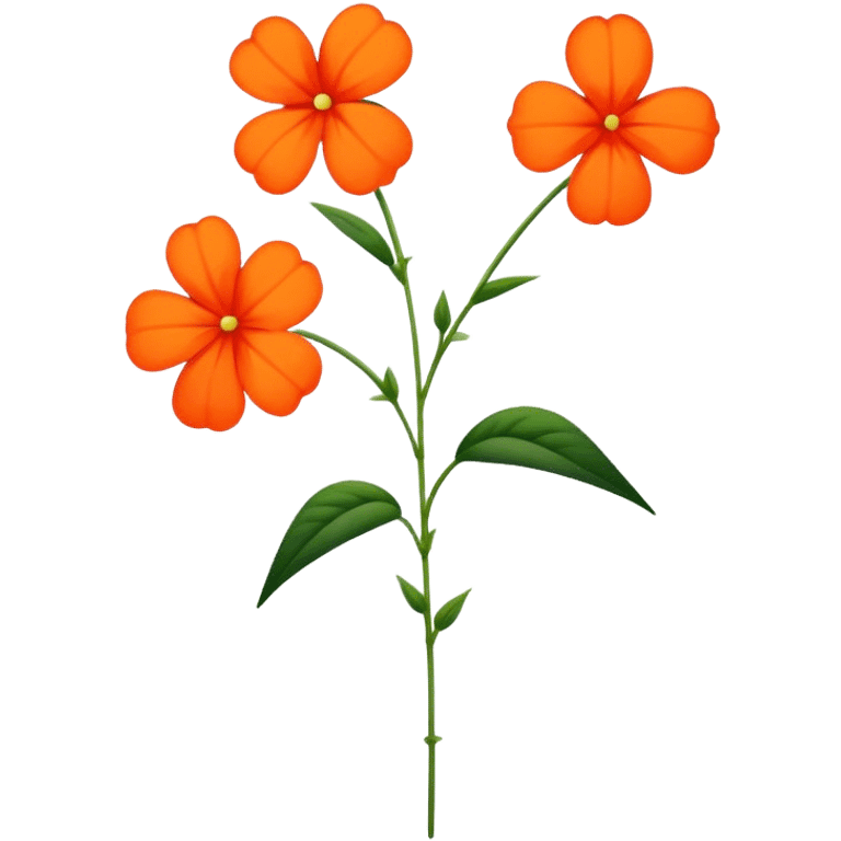 single Orange Impatiens, straight stem emoji