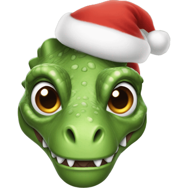 Dinosaur in Santa clause cloth emoji