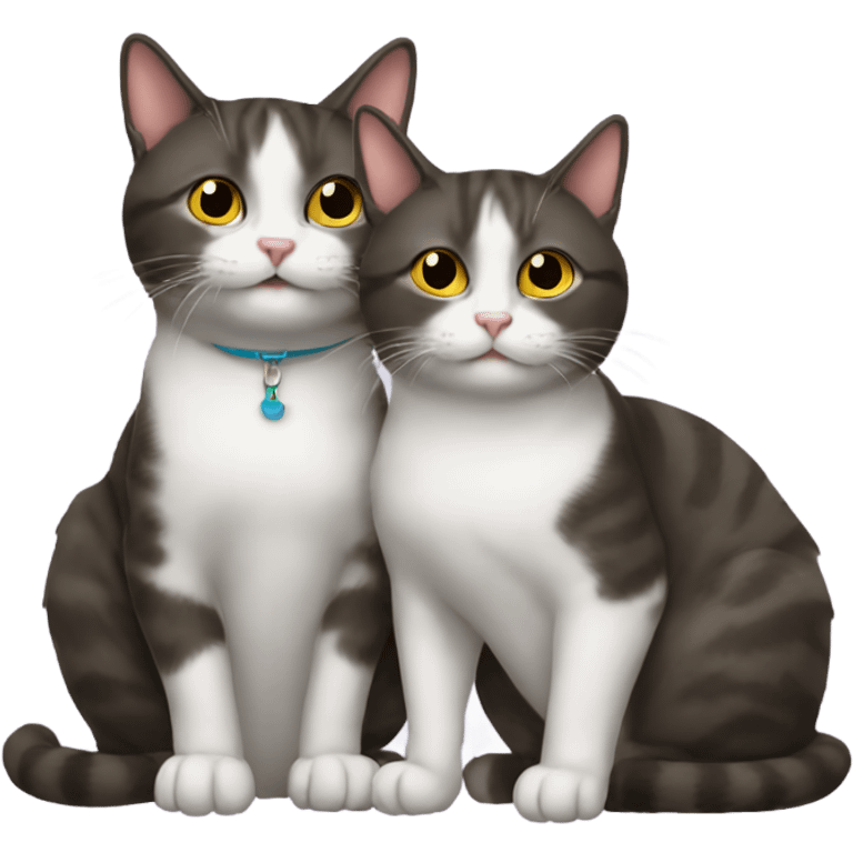 Two Cat hanging out emoji