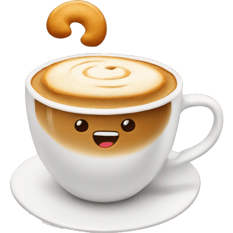 Hot coffee with a bun emoji