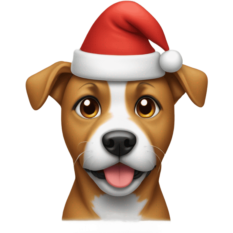 Dog in a Santa hat emoji