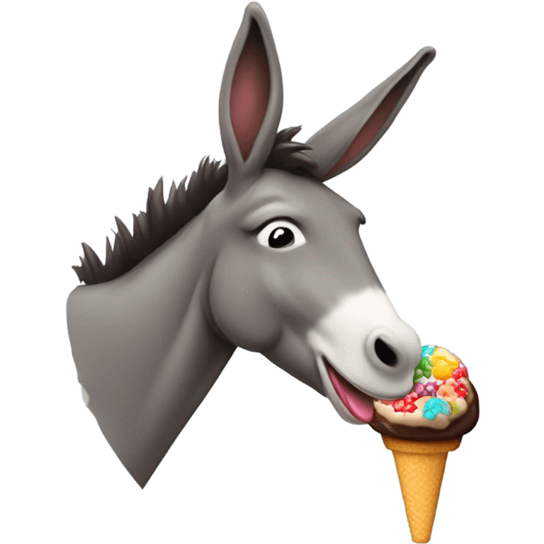 A donkey licking a fudge pop emoji