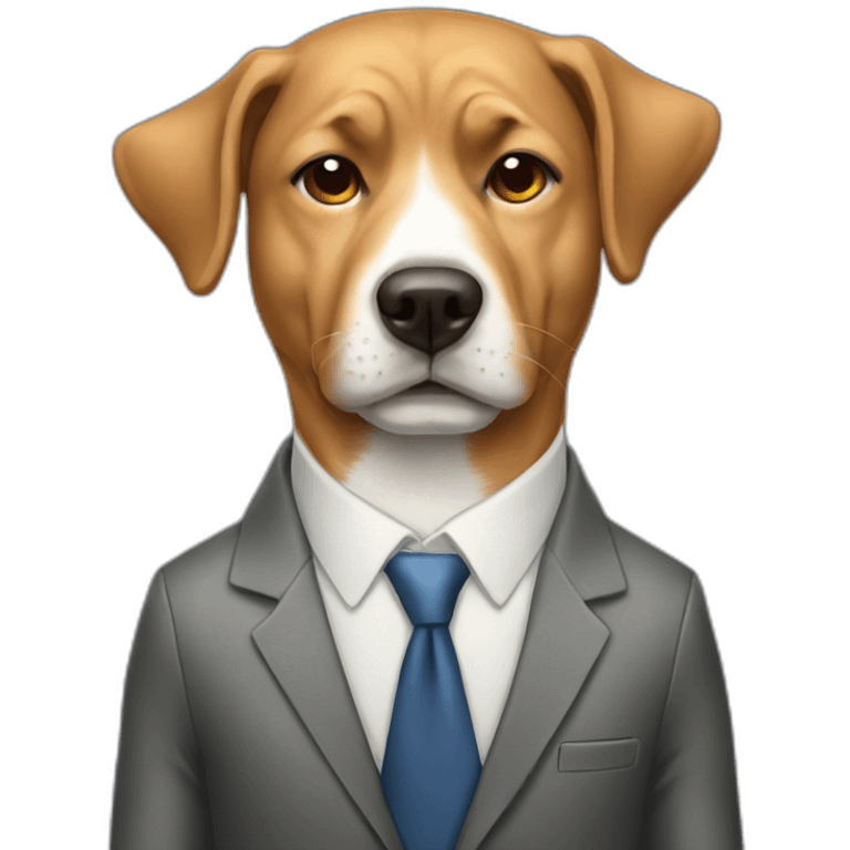 tired dog with suit emoji