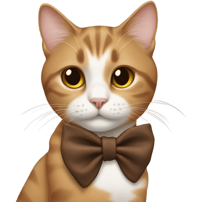 A cat with a brown bow emoji