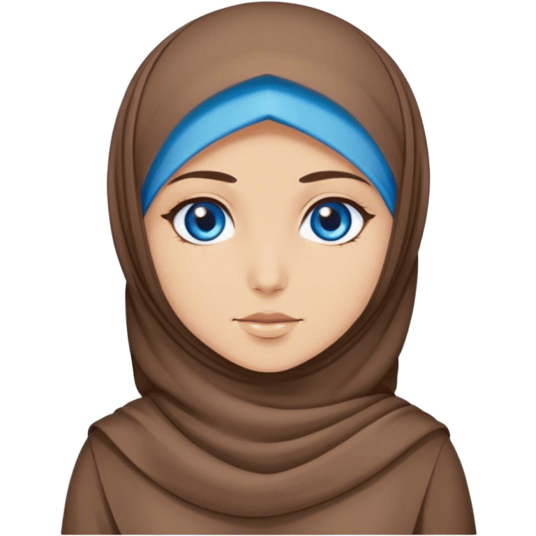 Turkish beautiful finish Konya girl blue eyes with hijab and brown stone dress emoji