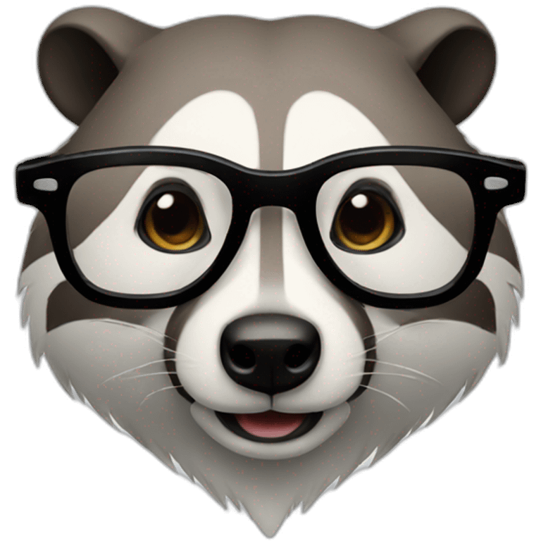 badger wearing glasses emoji