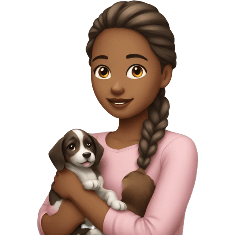 Girl with puppy  emoji