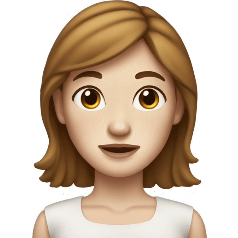 woman with white skin, fleckles, brown hair and freckles emoji