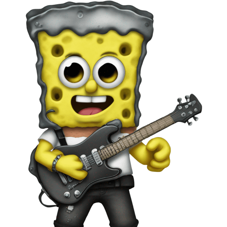 Spongebob in a metal band emoji