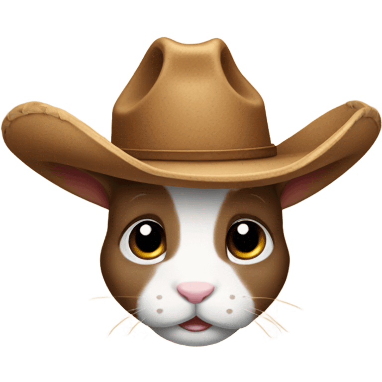 Floppy ear bunny wearing cowboy hat emoji