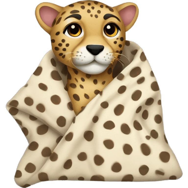 cheeta cozy in blanket emoji