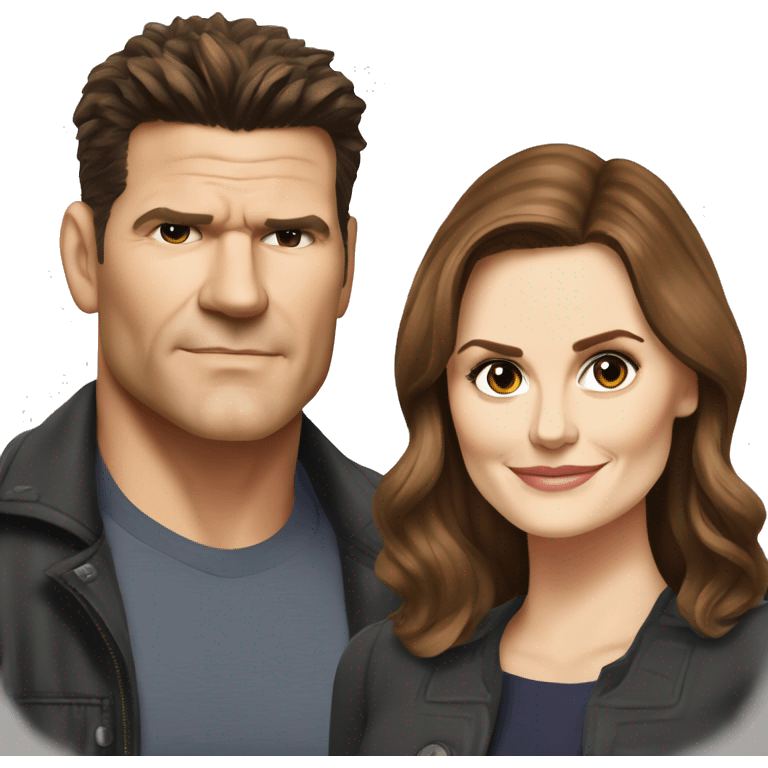 Emily Deschanel and David Boreanaz emoji