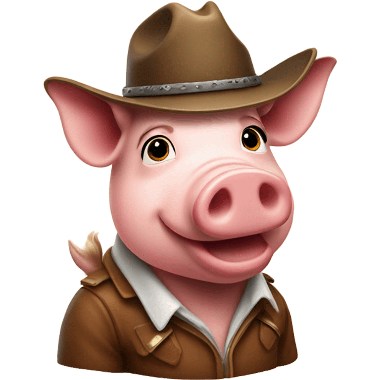 Pig wearing a cow boy hat  emoji