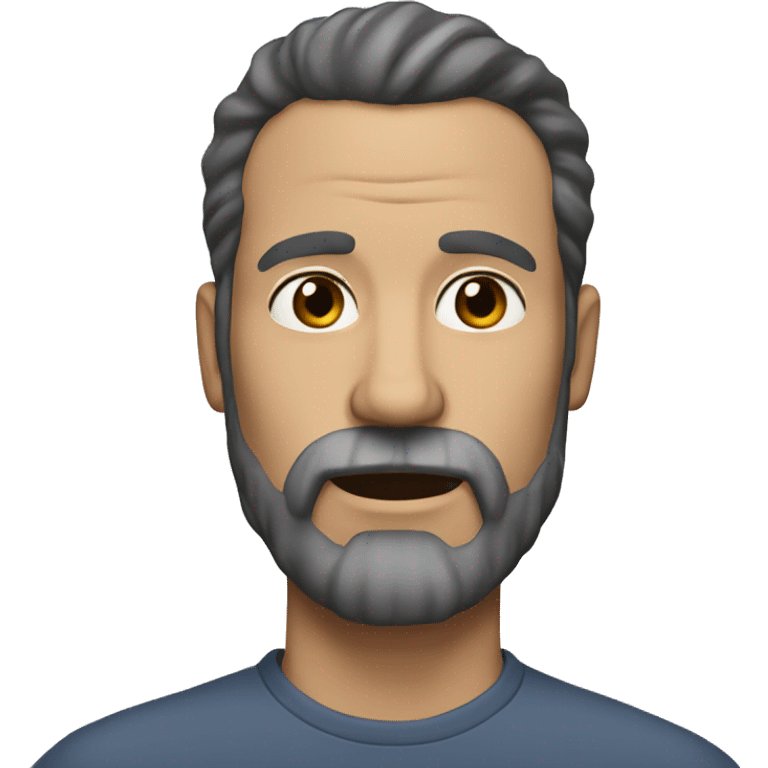 50 year old white man with black hair, brown eyes and a beard emoji