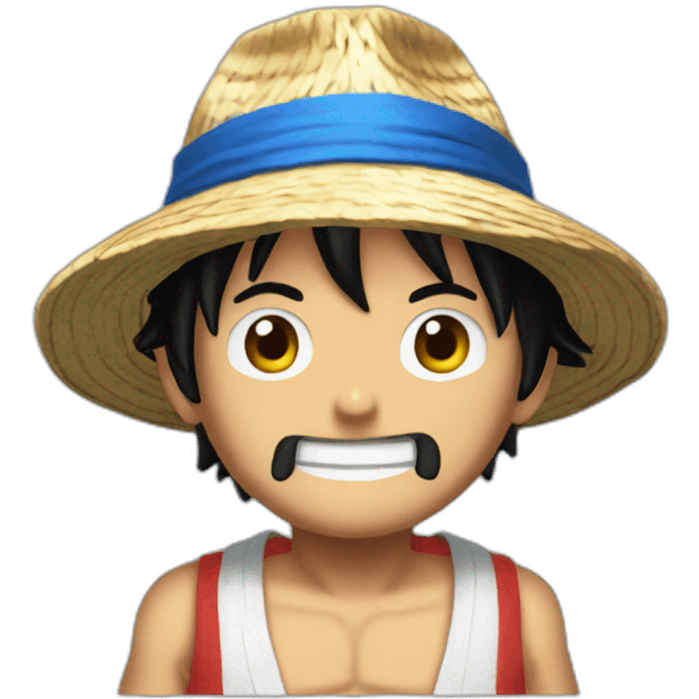 luffy avec une robe bleu emoji