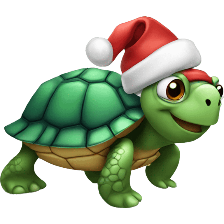 turtle with a santa hat emoji