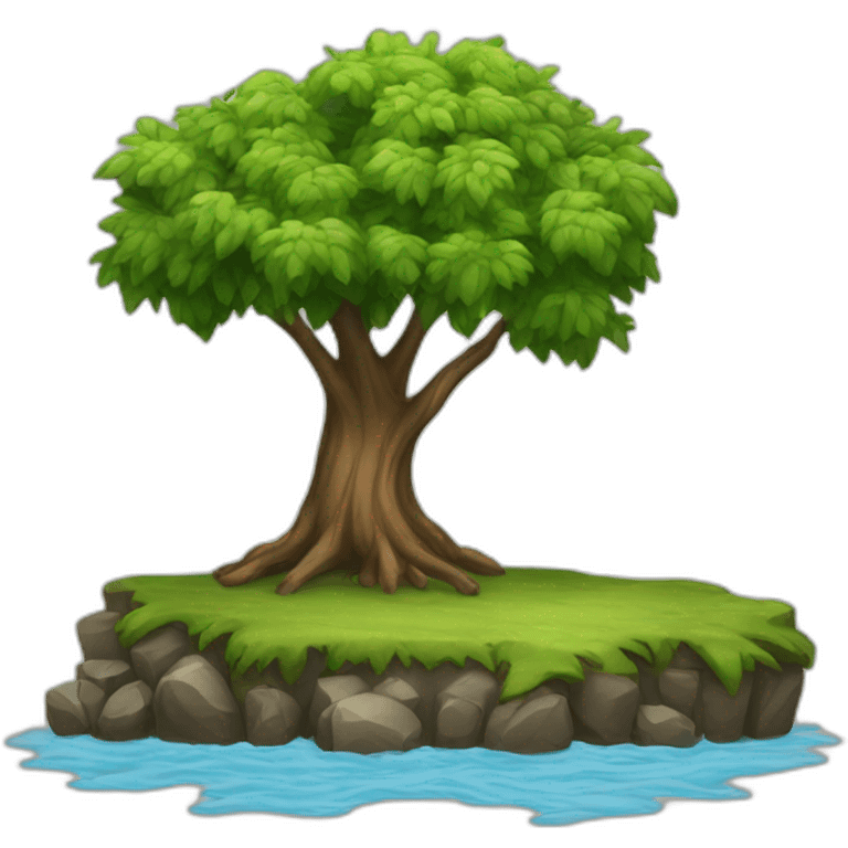 A tree near the river emoji