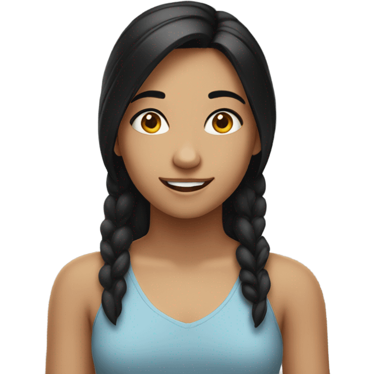 smiling girl with black hair portrait emoji