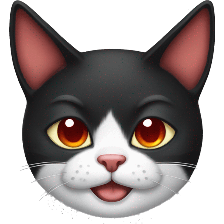 Tuxedo cat with devil horns emoji