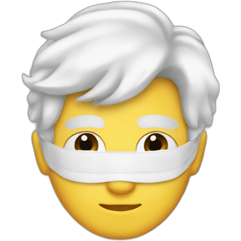 white hair back eye mask emoji