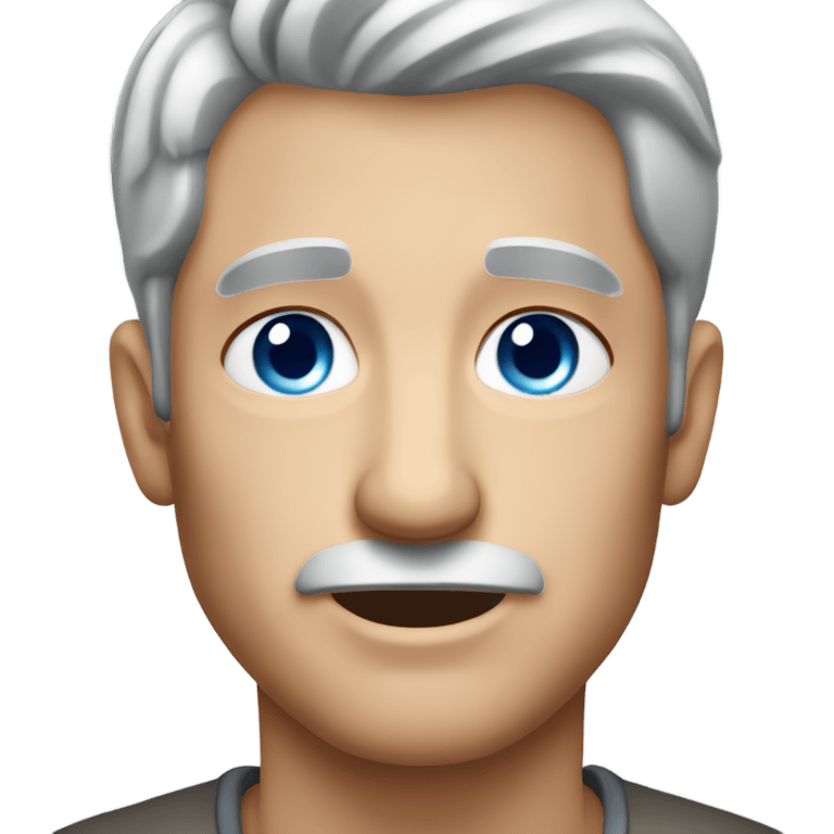 Blue eyes gray haired man emoji