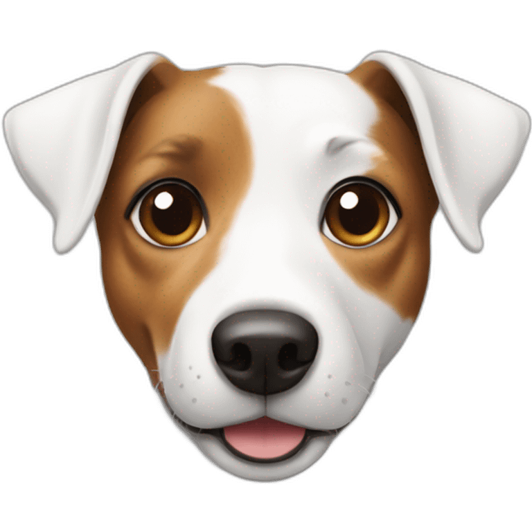 jack Russell dog with half brown half white head emoji