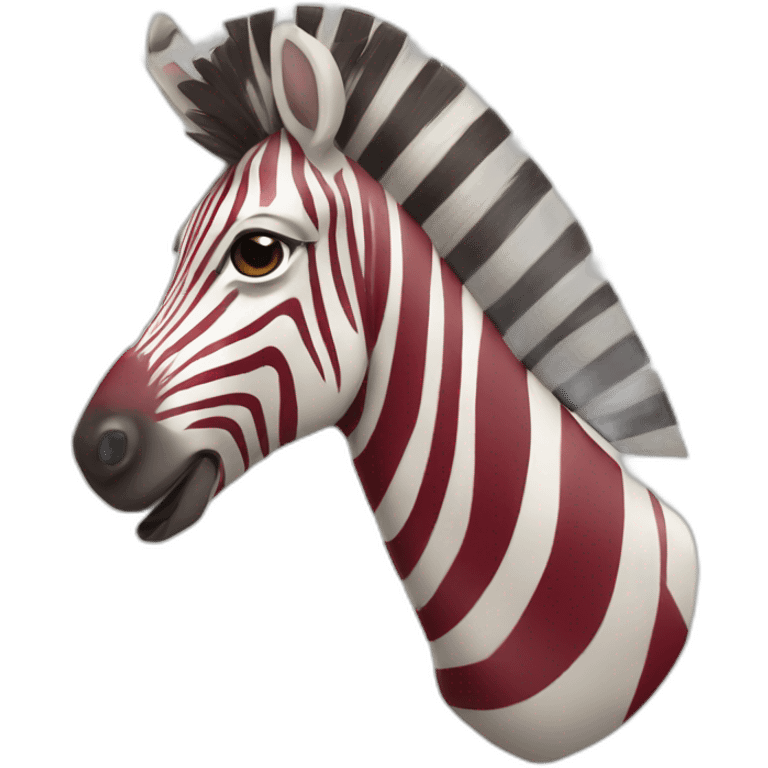 Happy Zebra in Latvian flag colors emoji