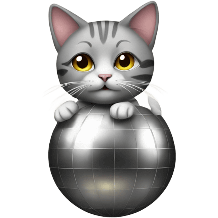 Cat with disco ball  emoji