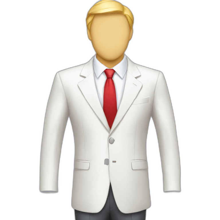 White suit with red tie emoji