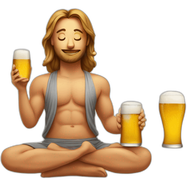 Yoga qui boit une biere emoji