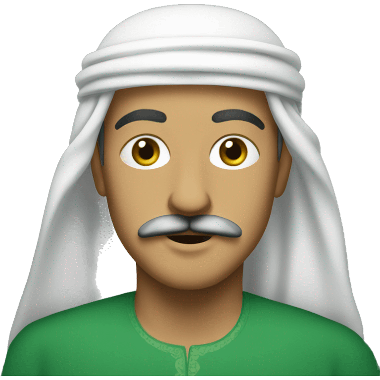 An Arab with a mustache and a green background  emoji