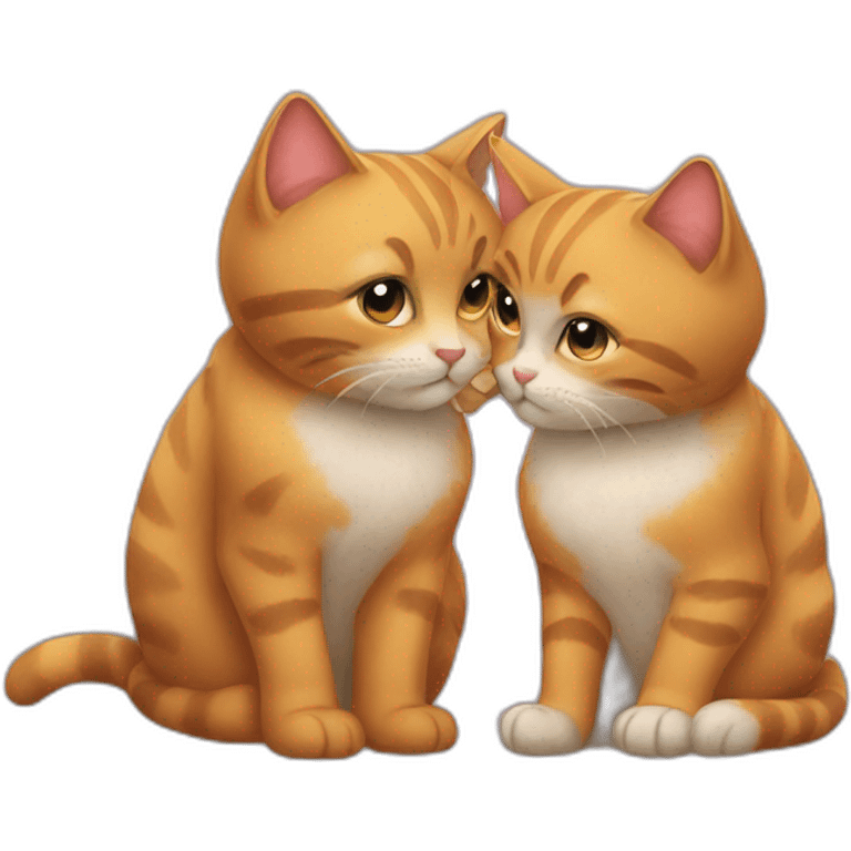 kiss of two cats emoji