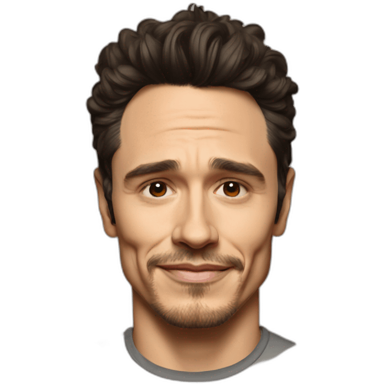 james franco cartoon wearing tee emoji