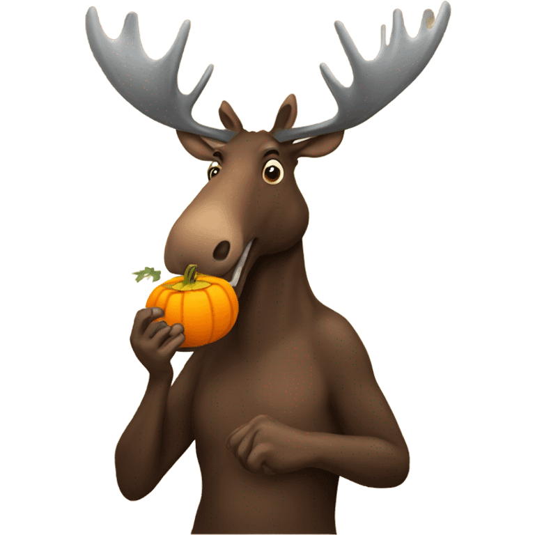 moose eating pumpkin emoji