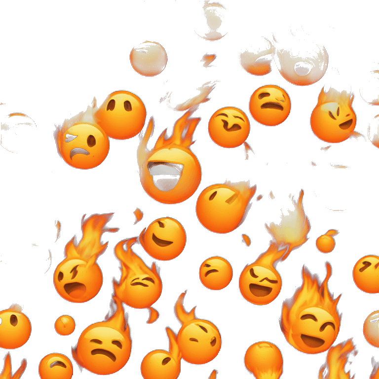 orange ball on fire flying through the air emoji