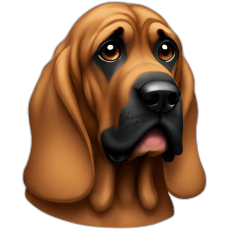 Bloodhound with black face emoji