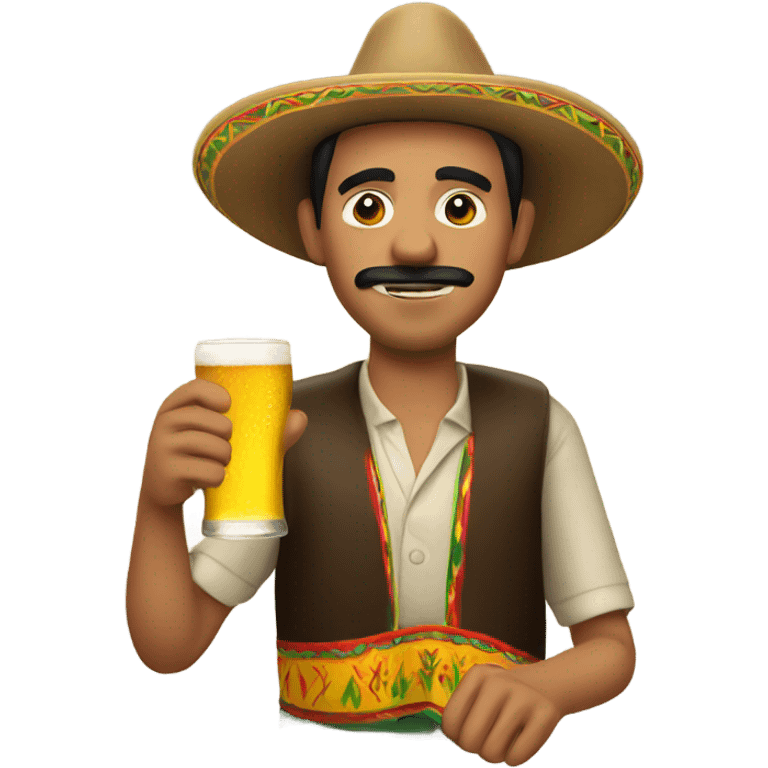 Mexican man drinking a corona emoji