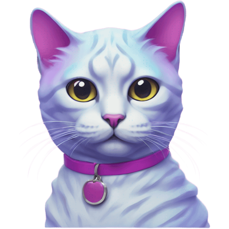 Vaporwave style cat emoji