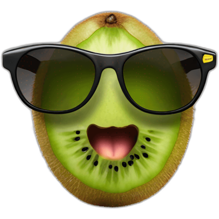 kiwi fruit with sunglasses emoji