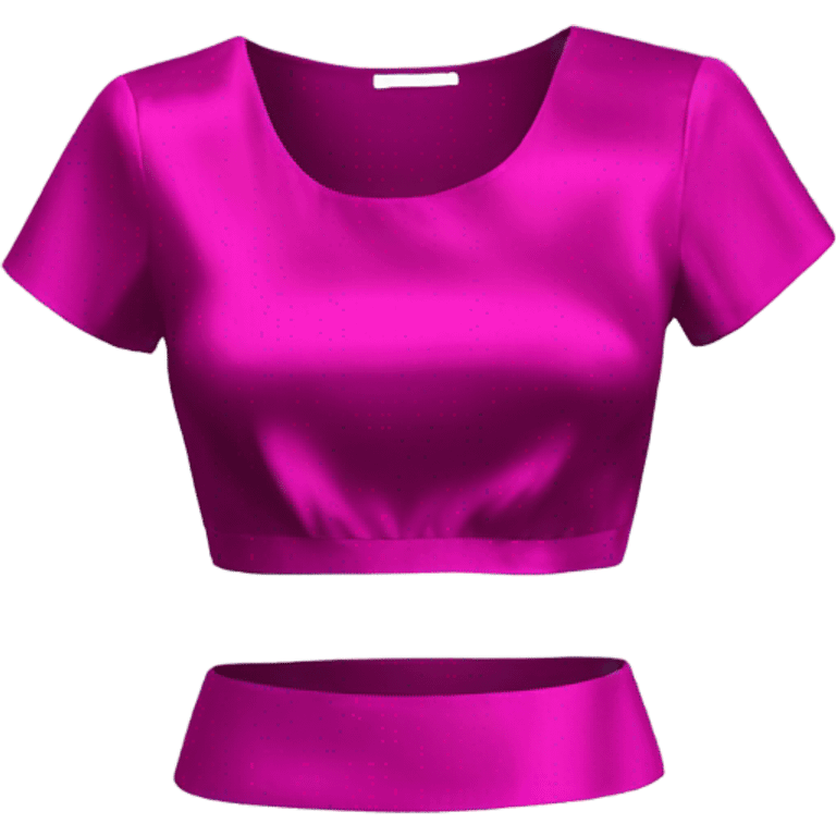 Realistic magenta cut out silk crop top blouse. emoji