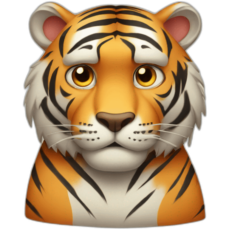 Sad cartoon tiger emoji