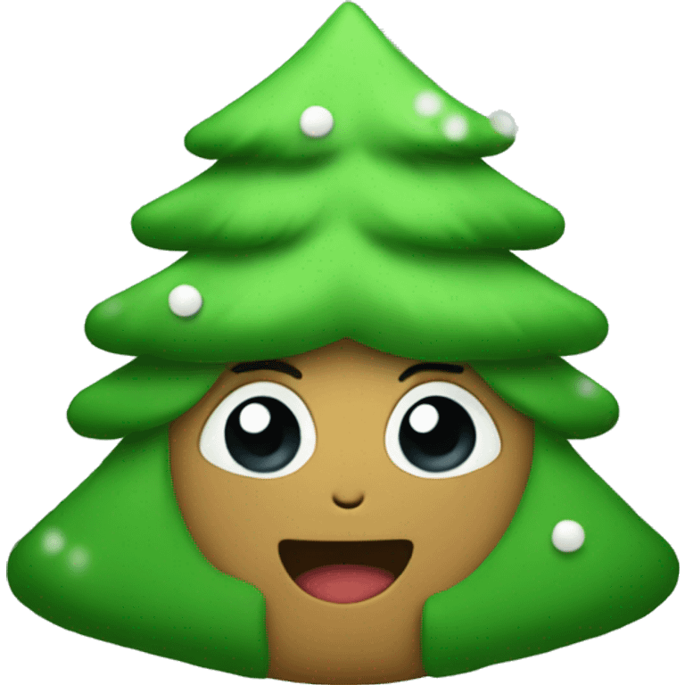 Cute Christmas tree emoji